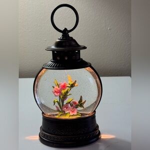 Elegant Black Lantern with Floral Accents